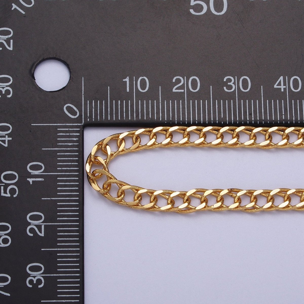 24K Gold Filled 4.5mm Flat Curb Oval Link Unfinished Statement Chain by Yard | ROLL-1068 Clearance Pricing - DLUXCA
