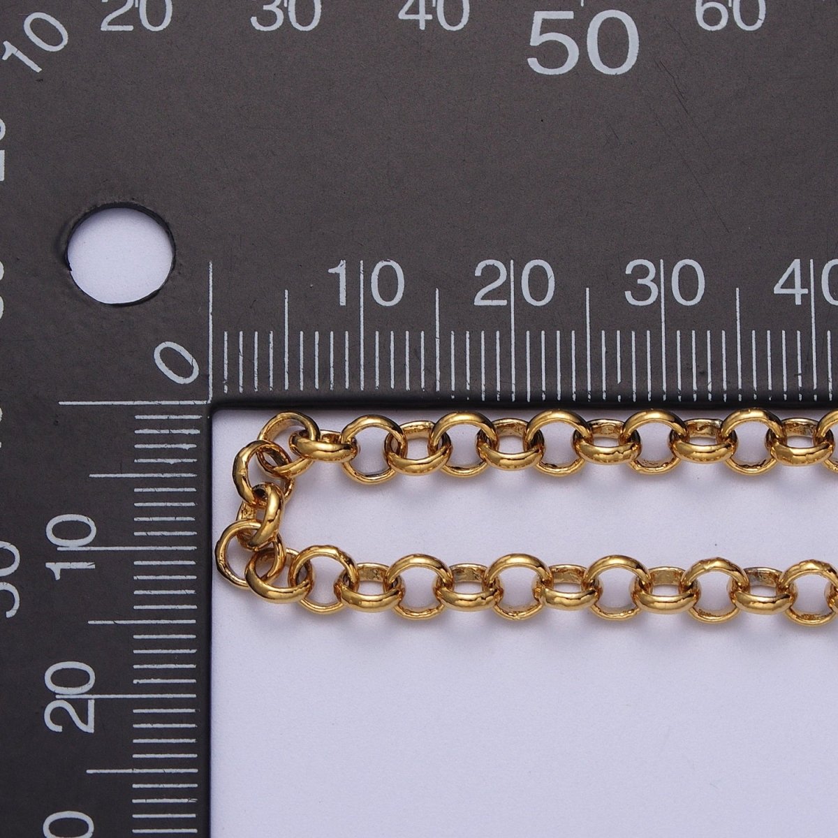 24K Gold Filled 4.8mm Round Rolo Unfinished Chain in Gold & Silver | ROLL-883, ROLL-884 Clearance Pricing