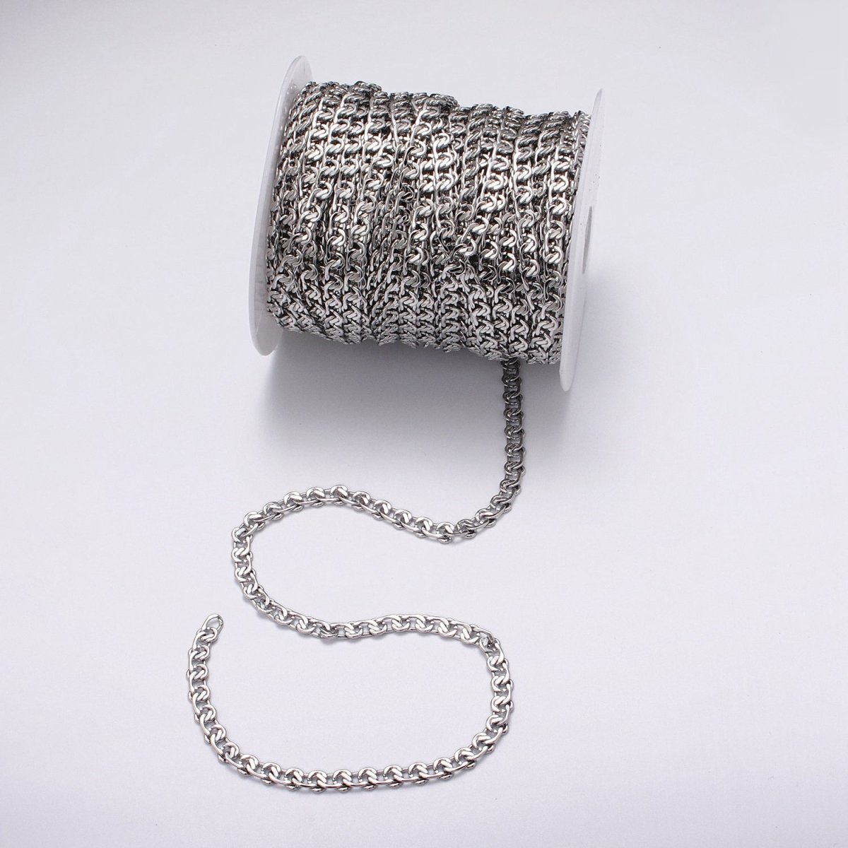 24K Gold Filled 4mm, 5mm, 6mm Twist Geometric Designed 5mm Unfinished Chain by Yard in Gold & Silver | ROLL-1038 Clearance Pricing