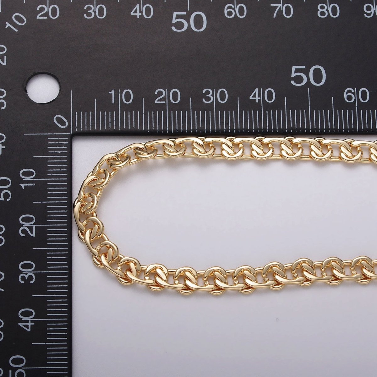 24K Gold Filled 4mm, 5mm, 6mm Twist Geometric Designed 5mm Unfinished Chain by Yard in Gold & Silver | ROLL-1038 Clearance Pricing