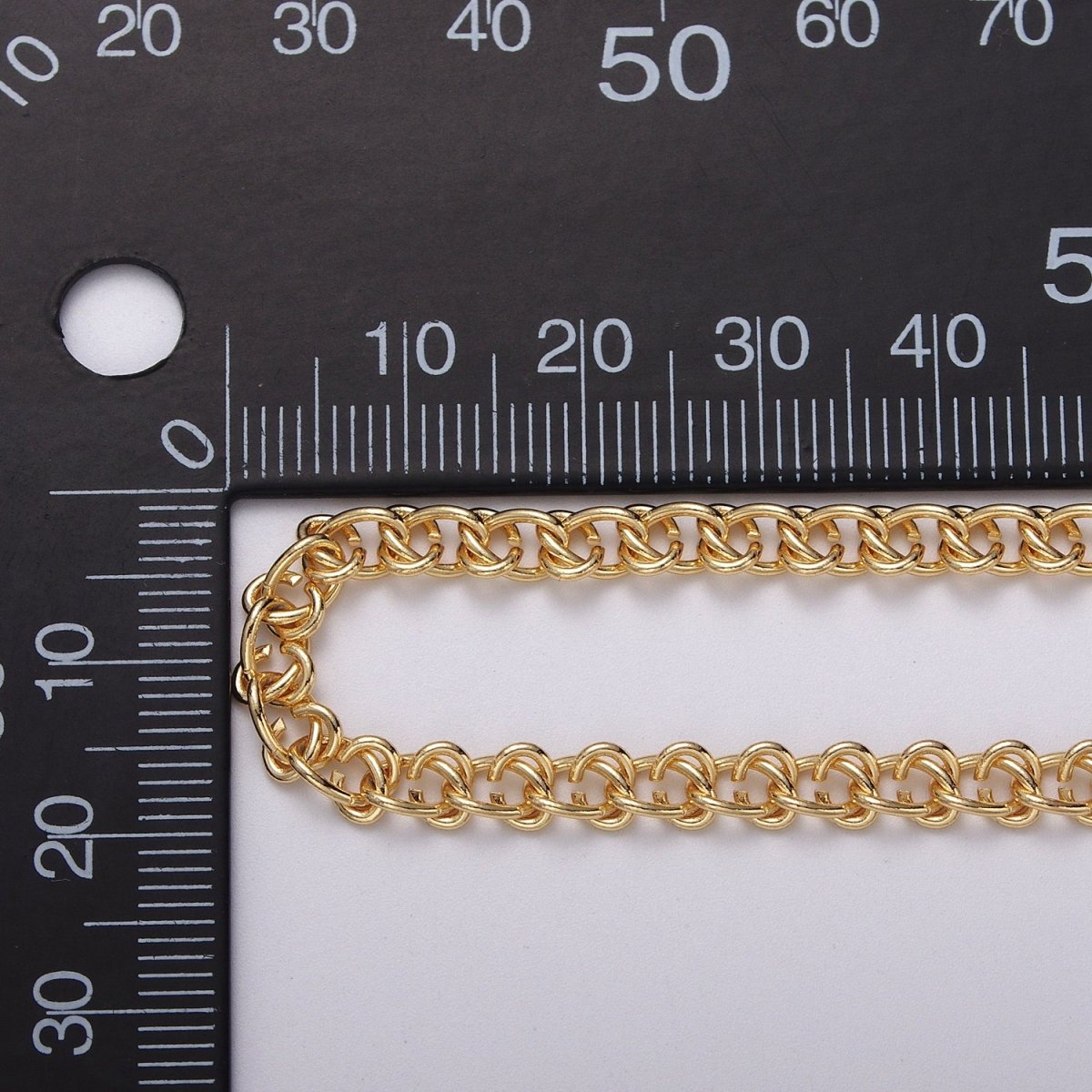 24K Gold Filled 4mm, 5mm, 6mm Twist Geometric Designed 5mm Unfinished Chain by Yard in Gold & Silver | ROLL-1038 Clearance Pricing