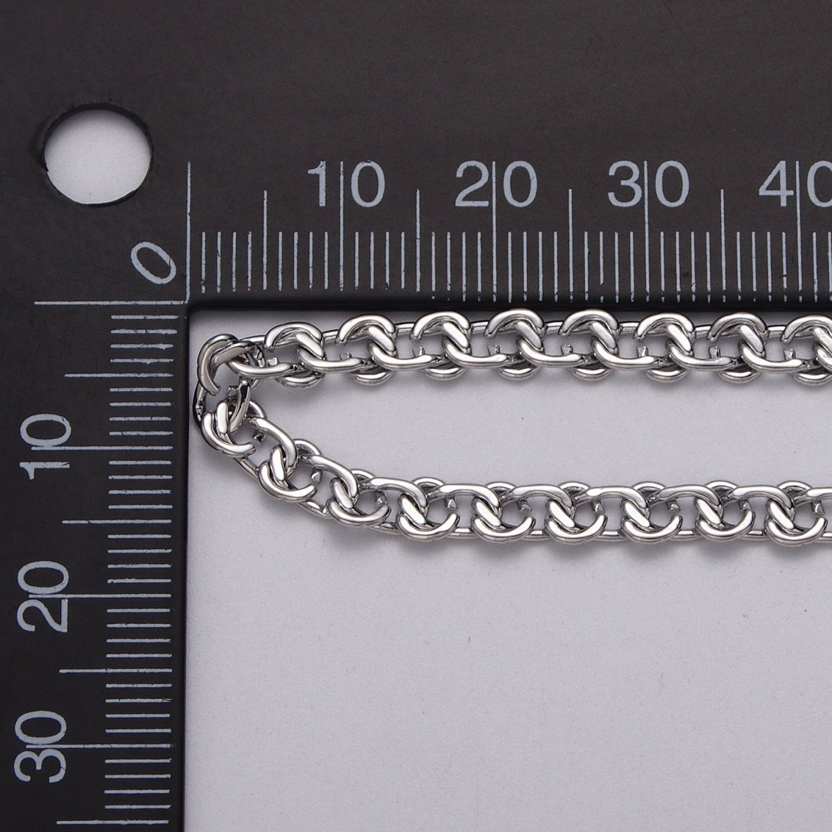 24K Gold Filled 4mm, 5mm, 6mm Twist Geometric Designed 5mm Unfinished Chain by Yard in Gold & Silver | ROLL-1038 Clearance Pricing