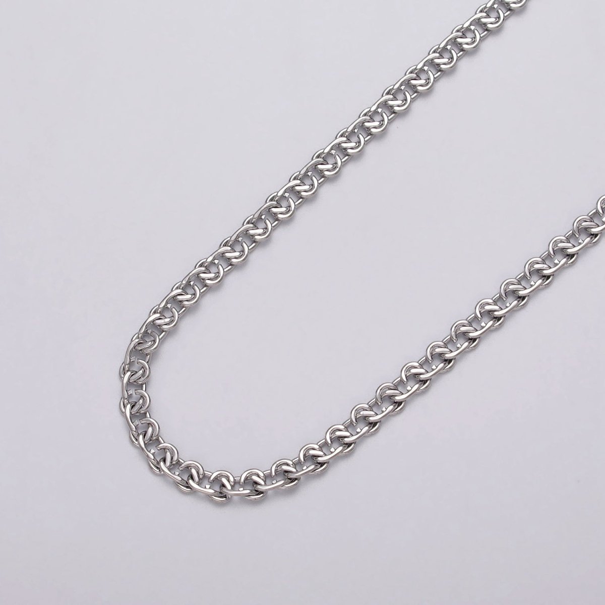 24K Gold Filled 4mm, 5mm, 6mm Twist Geometric Designed 5mm Unfinished Chain by Yard in Gold & Silver | ROLL-1038 Clearance Pricing
