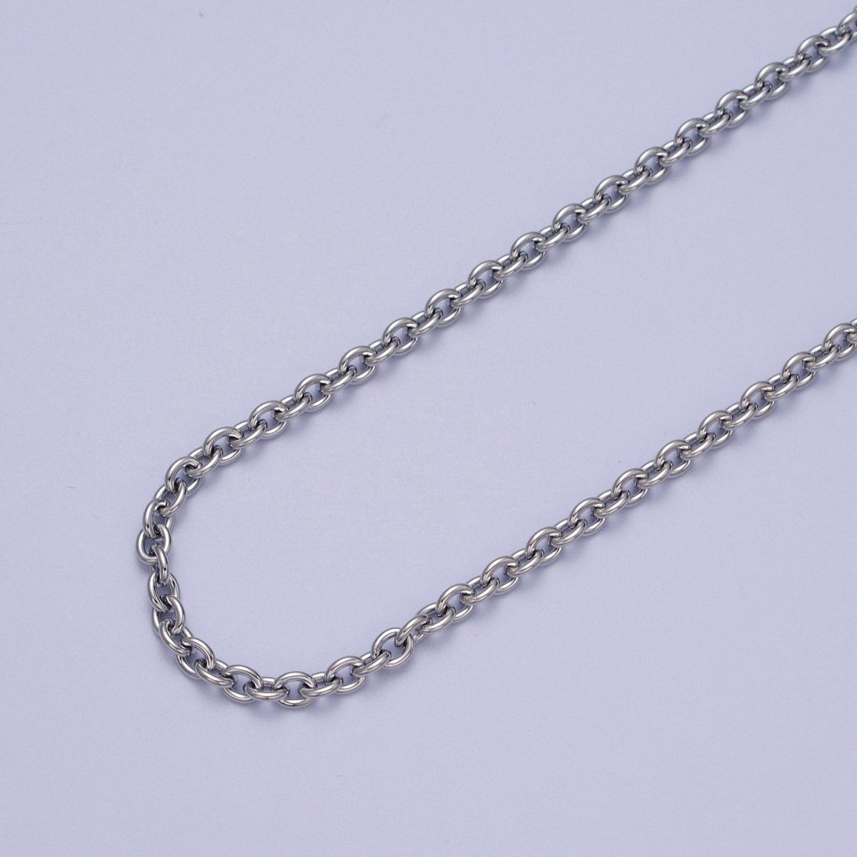 24K Gold Filled 4mm Cable Rolo Unfinished Chain in Gold & Silver | ROLL-990, ROLL-991 Clearance Pricing