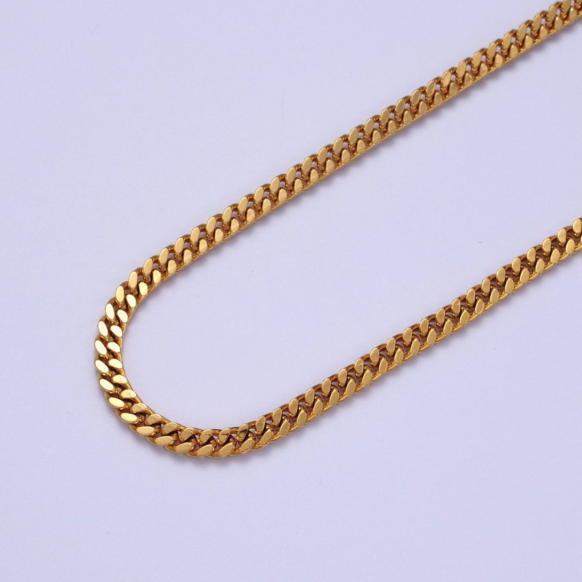 24K Gold Filled 4mm Flat Cuban Curb Gold, Silver Unfinished Chain | ROLL-992, ROLL-993 Clearance Pricing