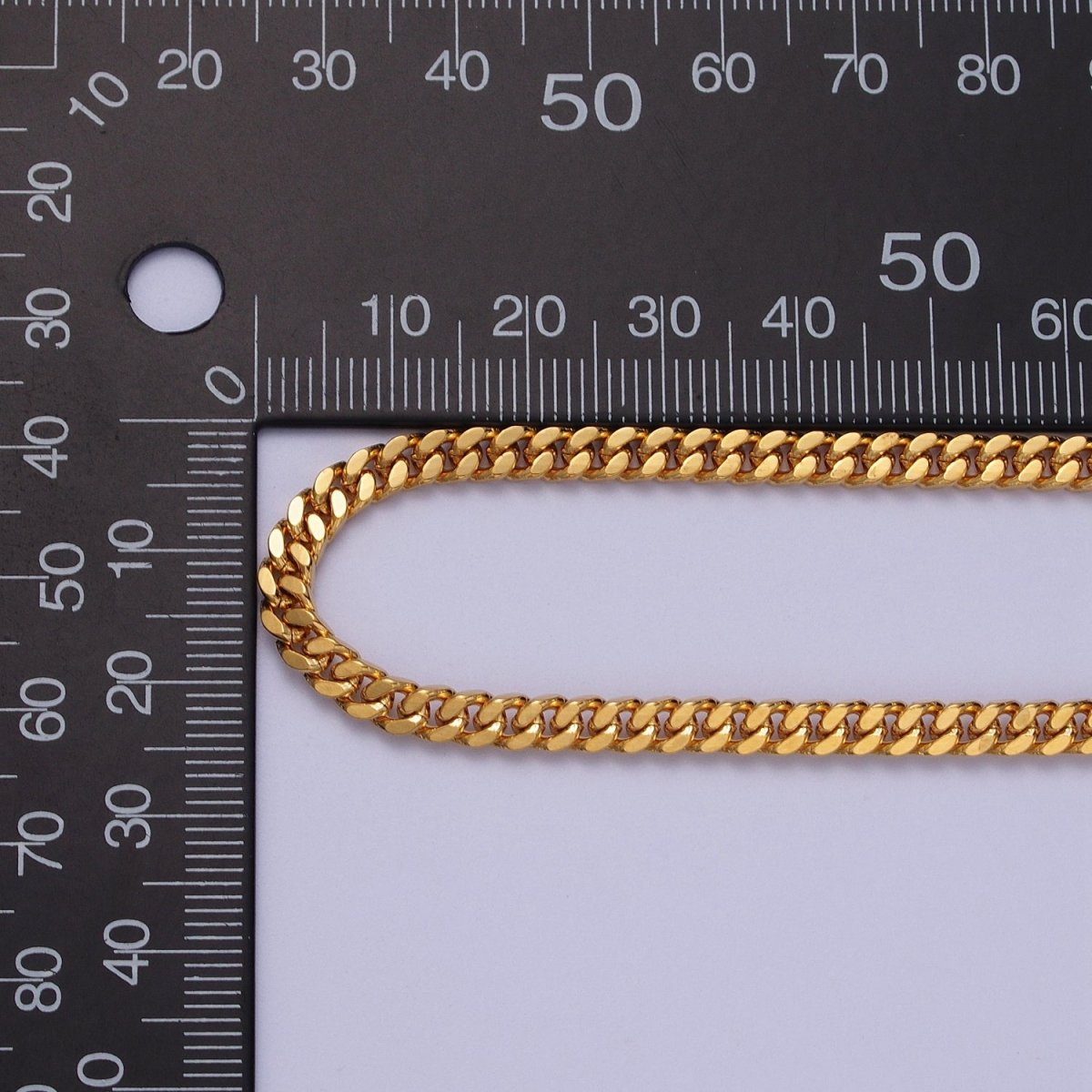 24K Gold Filled 4mm Flat Cuban Curb Gold, Silver Unfinished Chain | ROLL-992, ROLL-993 Clearance Pricing