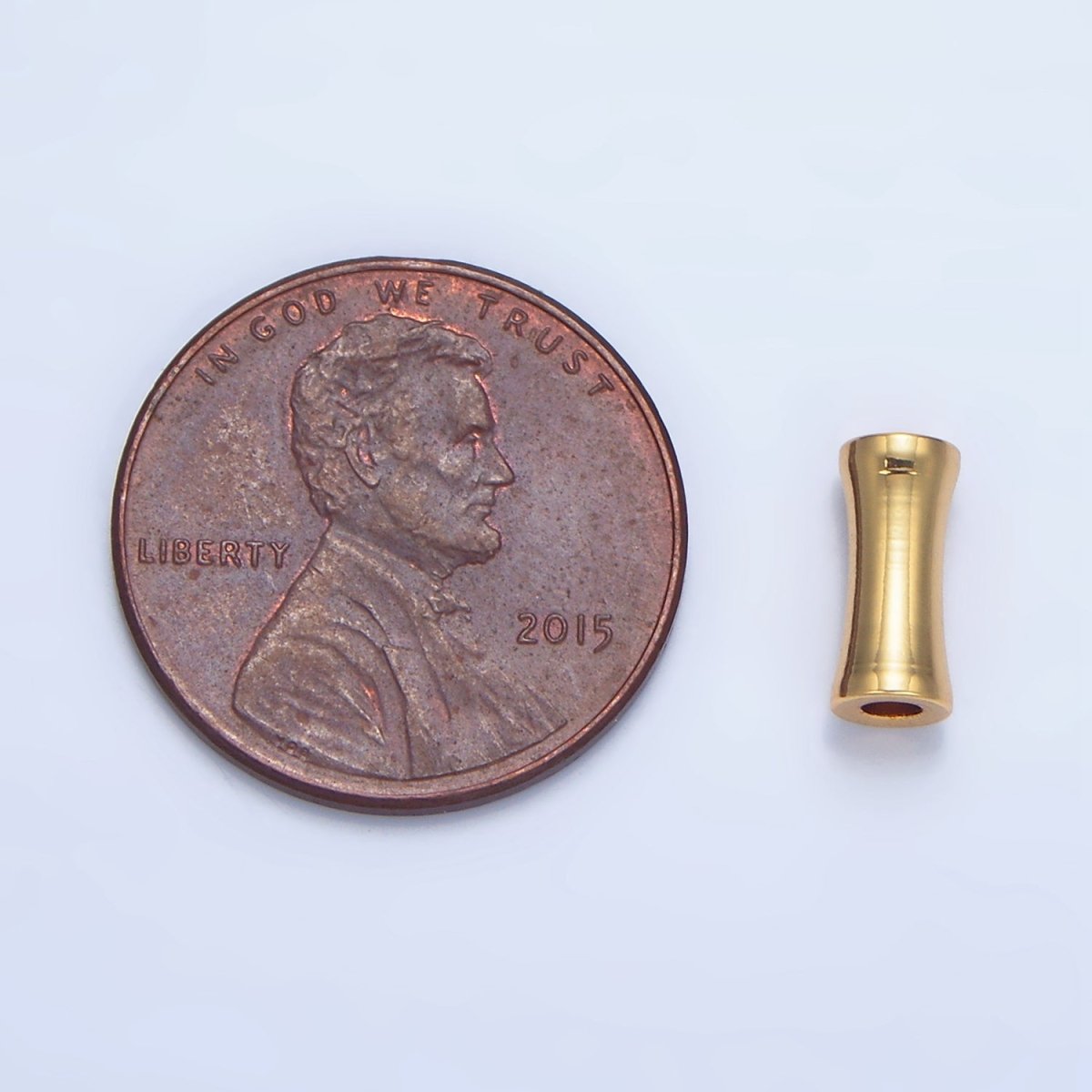 24K Gold Filled 4mm Minimalist Curved Tube Bead in Gold & Silver | B256