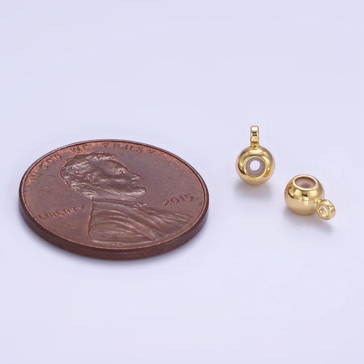 24K Gold Filled 4mm Rubber Spacer Slider Bead Findings | L605 - DLUXCA