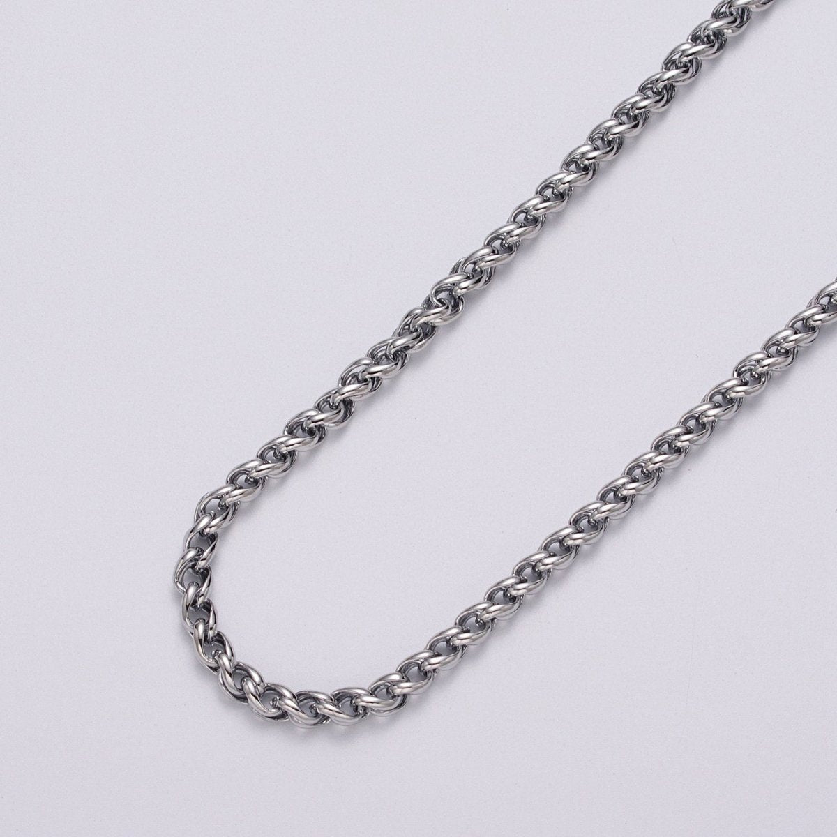 24K Gold Filled 4mm Wheat Statement Double Link Unfinished Chain by Yard in Gold & Silver | ROLL-1045, ROLL-1079 Clearance Pricing