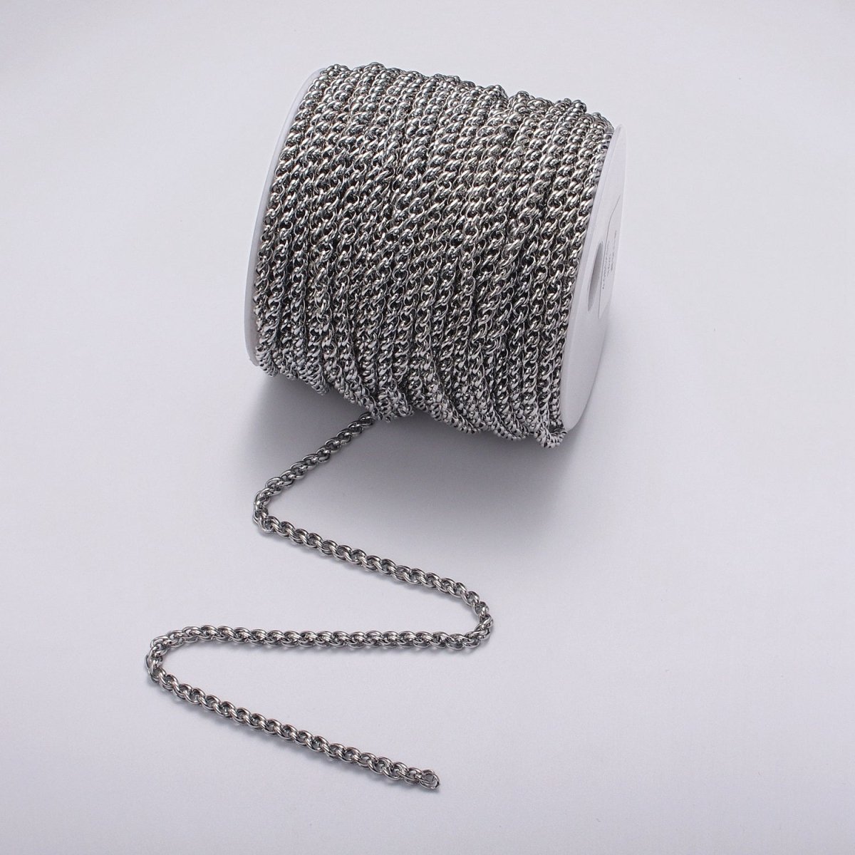 24K Gold Filled 4mm Wheat Statement Double Link Unfinished Chain by Yard in Gold & Silver | ROLL-1045, ROLL-1079 Clearance Pricing