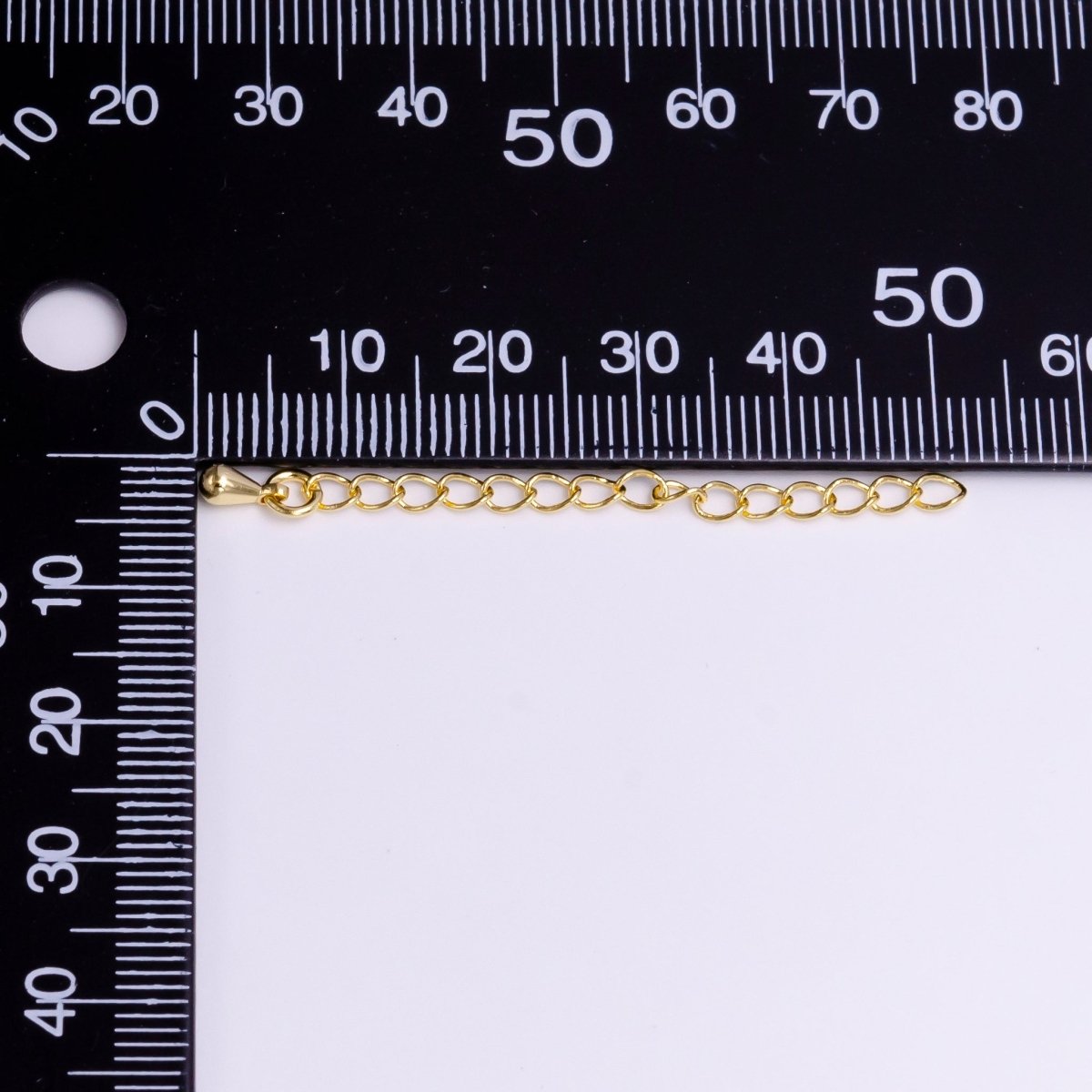 24K Gold Filled 50mm Teardrop Chain Extender Jewelry Making Supply | Z-382 - DLUXCA