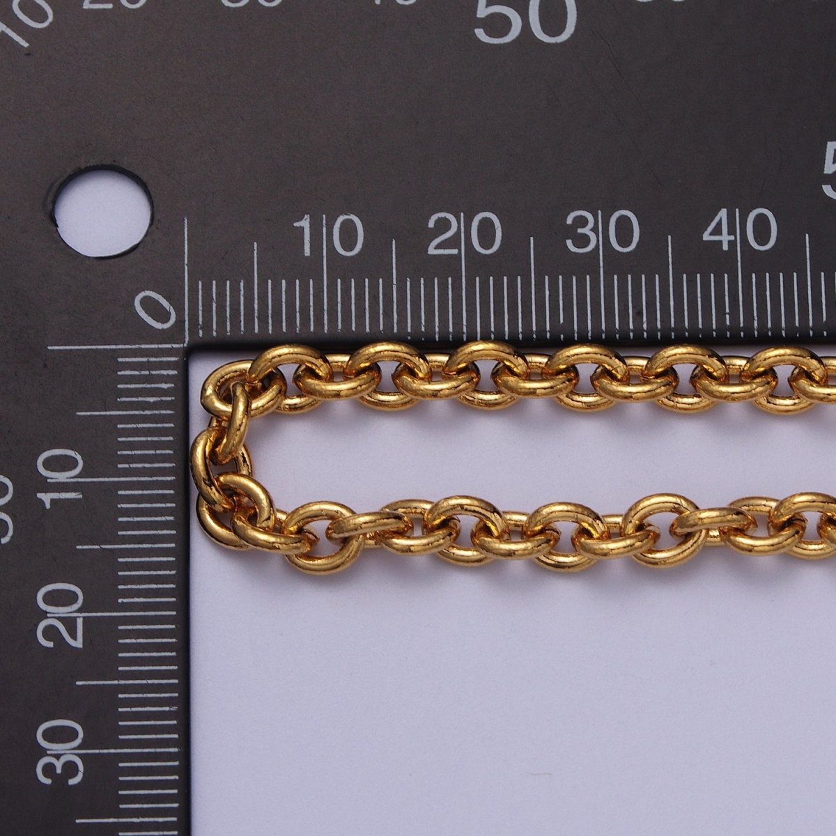 24K Gold Filled 5.2mm Cable Unfinished Statement Chain in Gold & Silver | ROLL-964, ROLL-965 Clearance Pricing