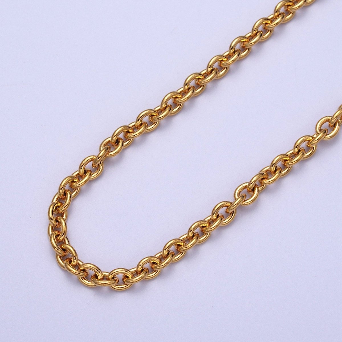 24K Gold Filled 5.2mm Cable Unfinished Statement Chain in Gold & Silver | ROLL-964, ROLL-965 Clearance Pricing