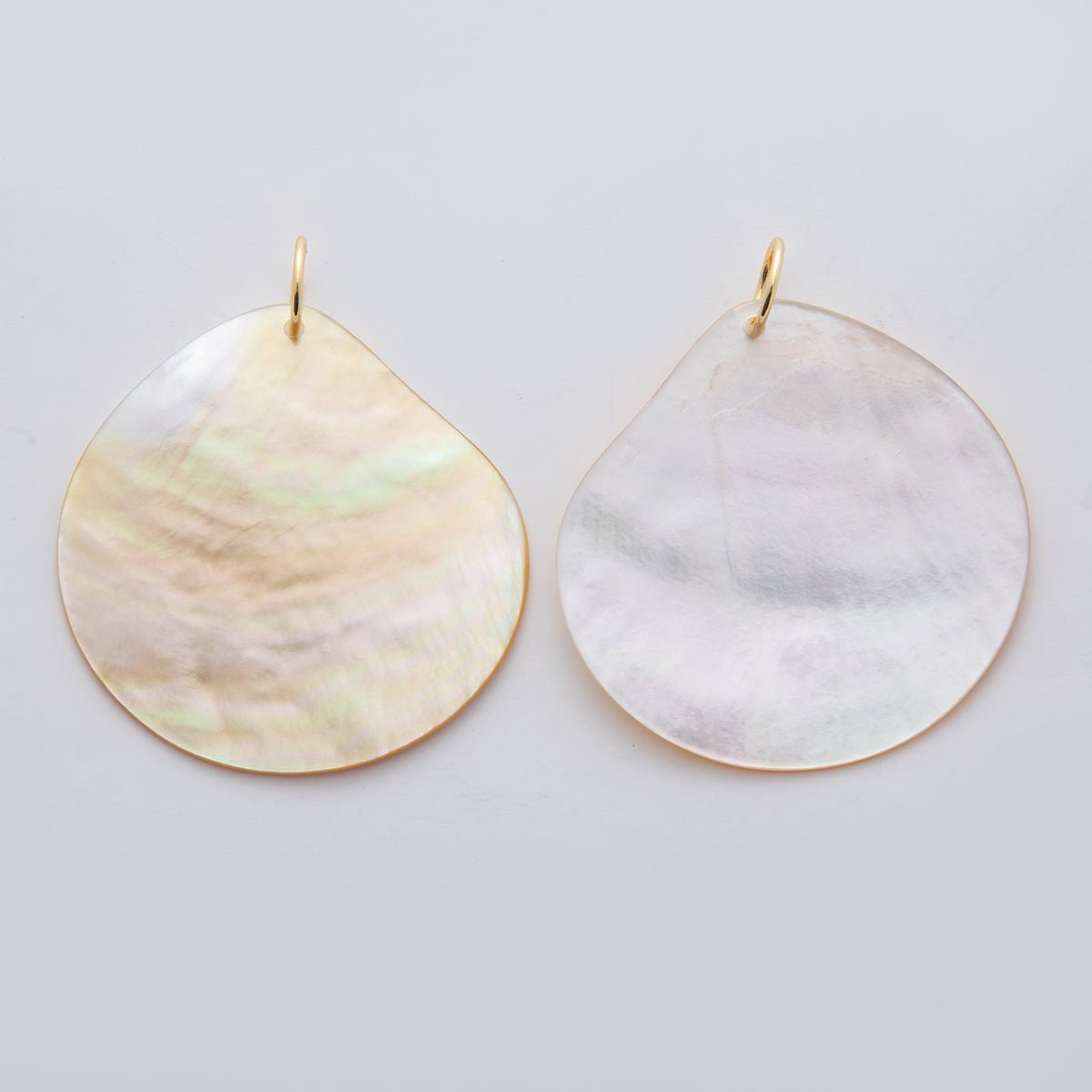 24K Gold Filled 53.5mm White Mother of Pearl Geometric Charm | D580 - DLUXCA