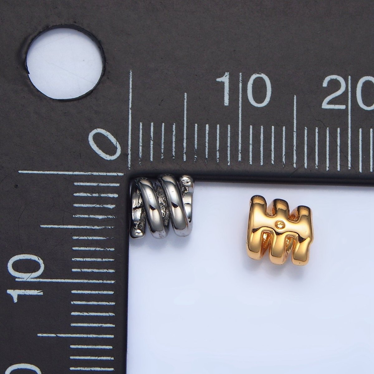 24K Gold Filled 5.6mm Twisted Coil Rope Bead in Gold & Silver | B911