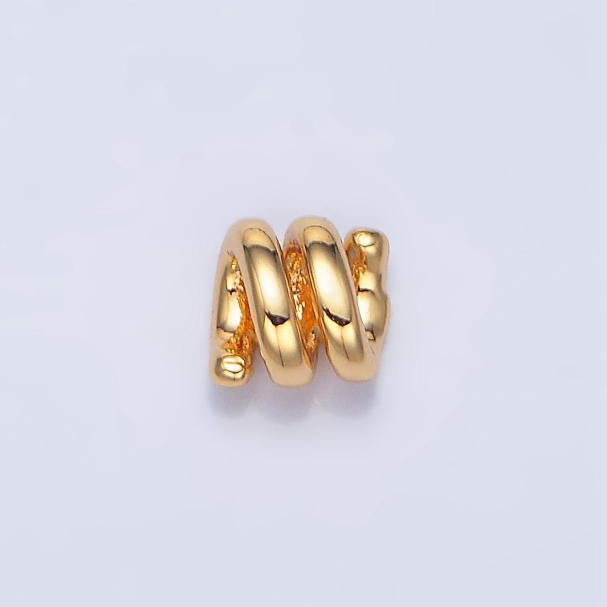 24K Gold Filled 5.6mm Twisted Coil Rope Bead in Gold & Silver | B911