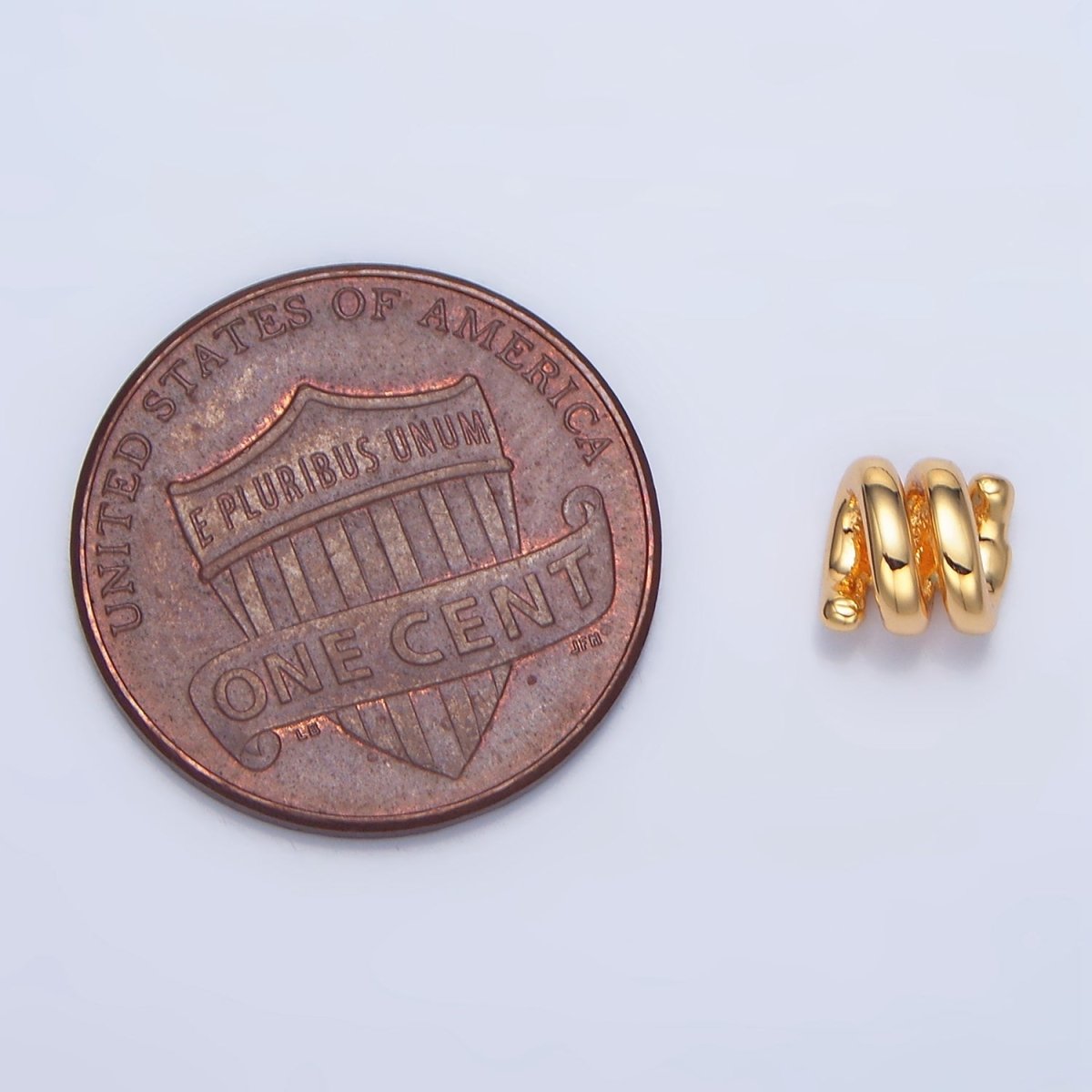 24K Gold Filled 5.6mm Twisted Coil Rope Bead in Gold & Silver | B911