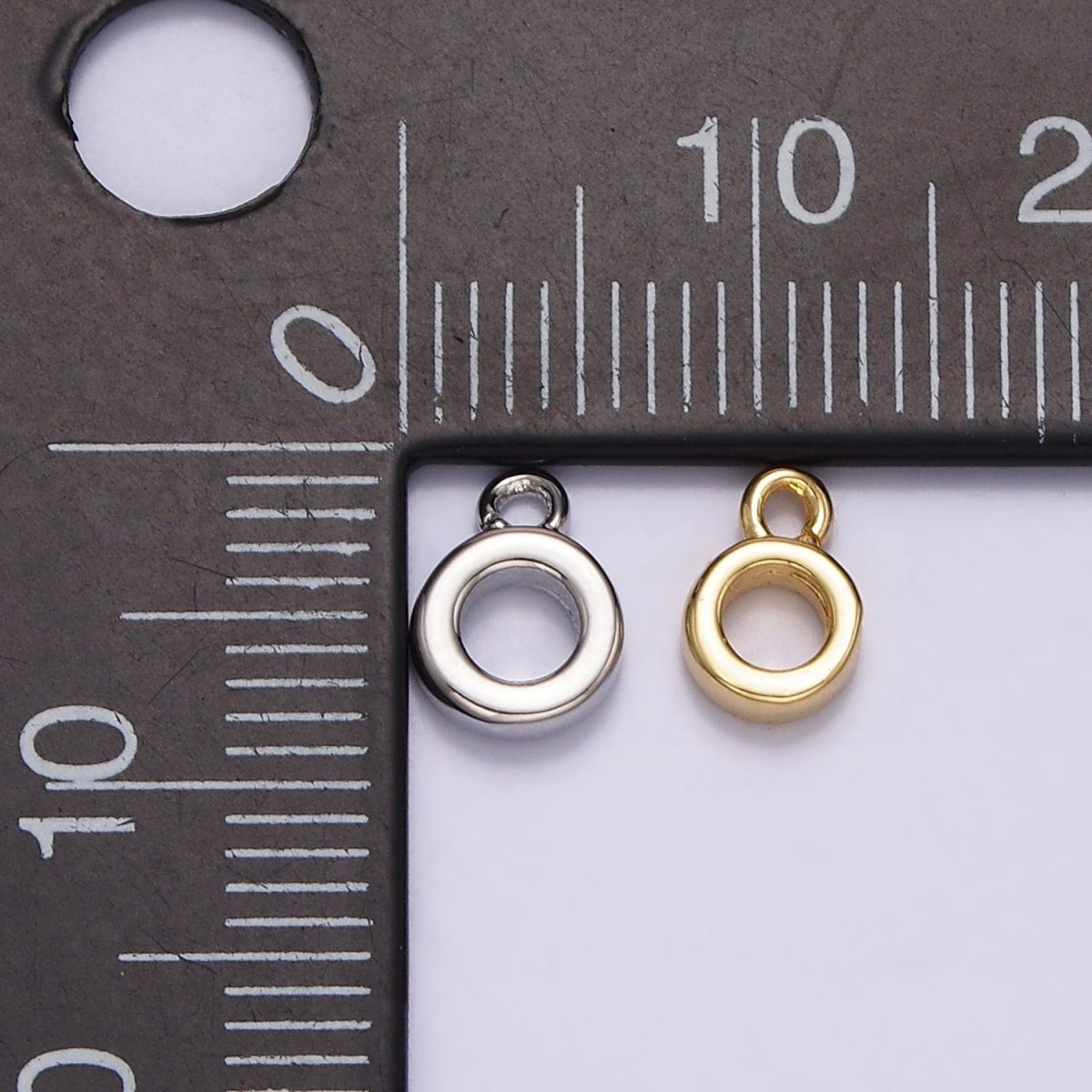 24K Gold Filled 5mm, 6mm Thin Crimp Open Loop Charm Holder Jewelry Making Supply in Gold & Silver | Z-923 - Z-926