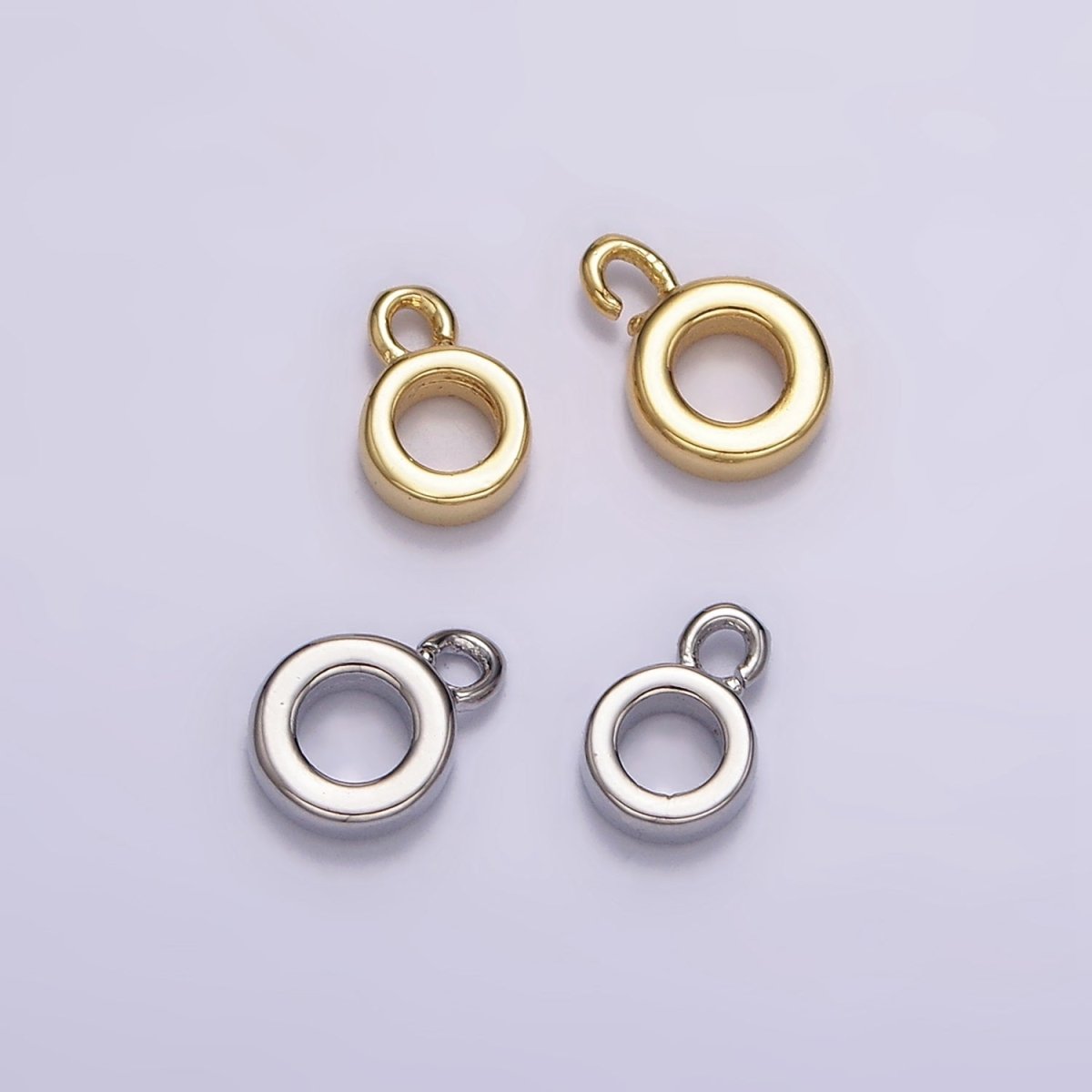 24K Gold Filled 5mm, 6mm Thin Crimp Open Loop Charm Holder Jewelry Making Supply in Gold & Silver | Z-923 - Z-926