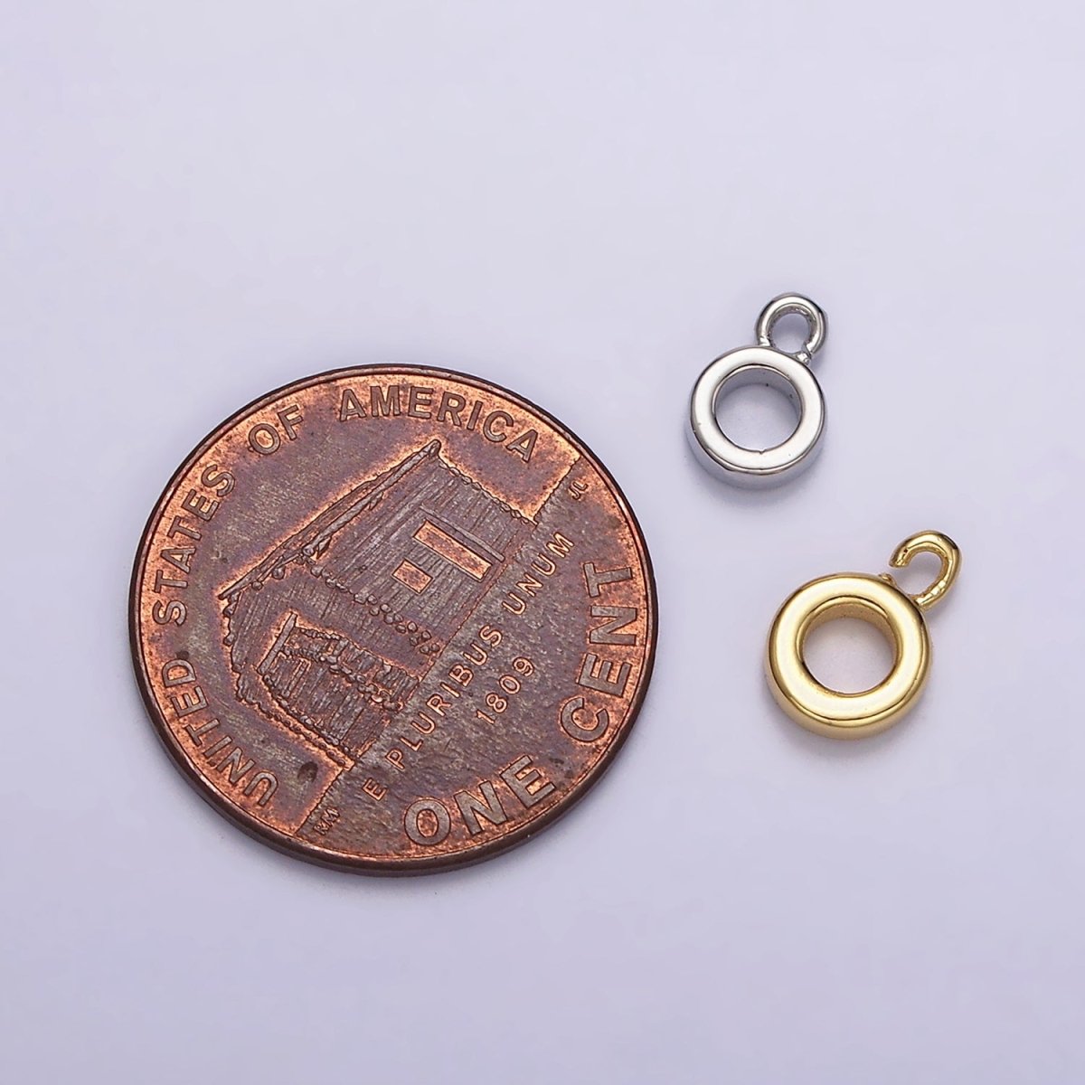 24K Gold Filled 5mm, 6mm Thin Crimp Open Loop Charm Holder Jewelry Making Supply in Gold & Silver | Z-923 - Z-926