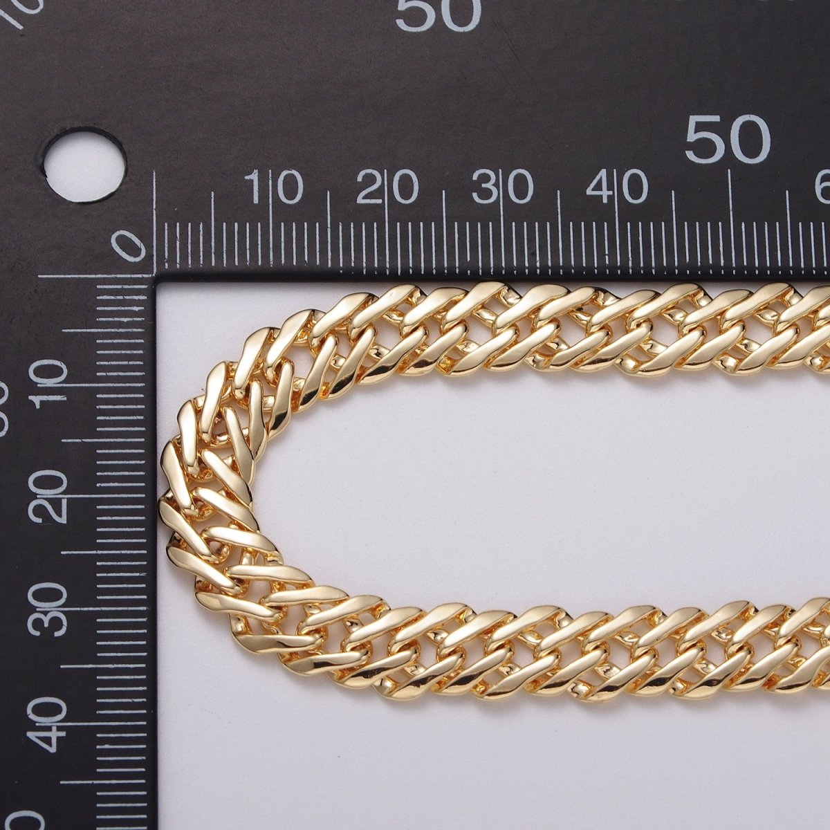 24k Gold Filled 5mm, 8mm Diamond-Cut Flat Double Curb Unfinished Designed Chain by Yard in Gold & Silver | ROLL-1050, -1047, -1103, -1105 1115 1339 Clearance Pricing