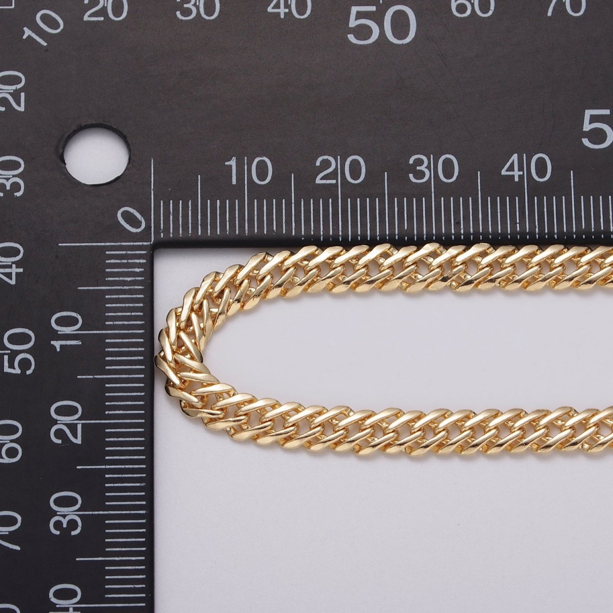 24k Gold Filled 5mm, 8mm Diamond-Cut Flat Double Curb Unfinished Designed Chain by Yard in Gold & Silver | ROLL-1050, -1047, -1103, -1105 1115 1339 Clearance Pricing