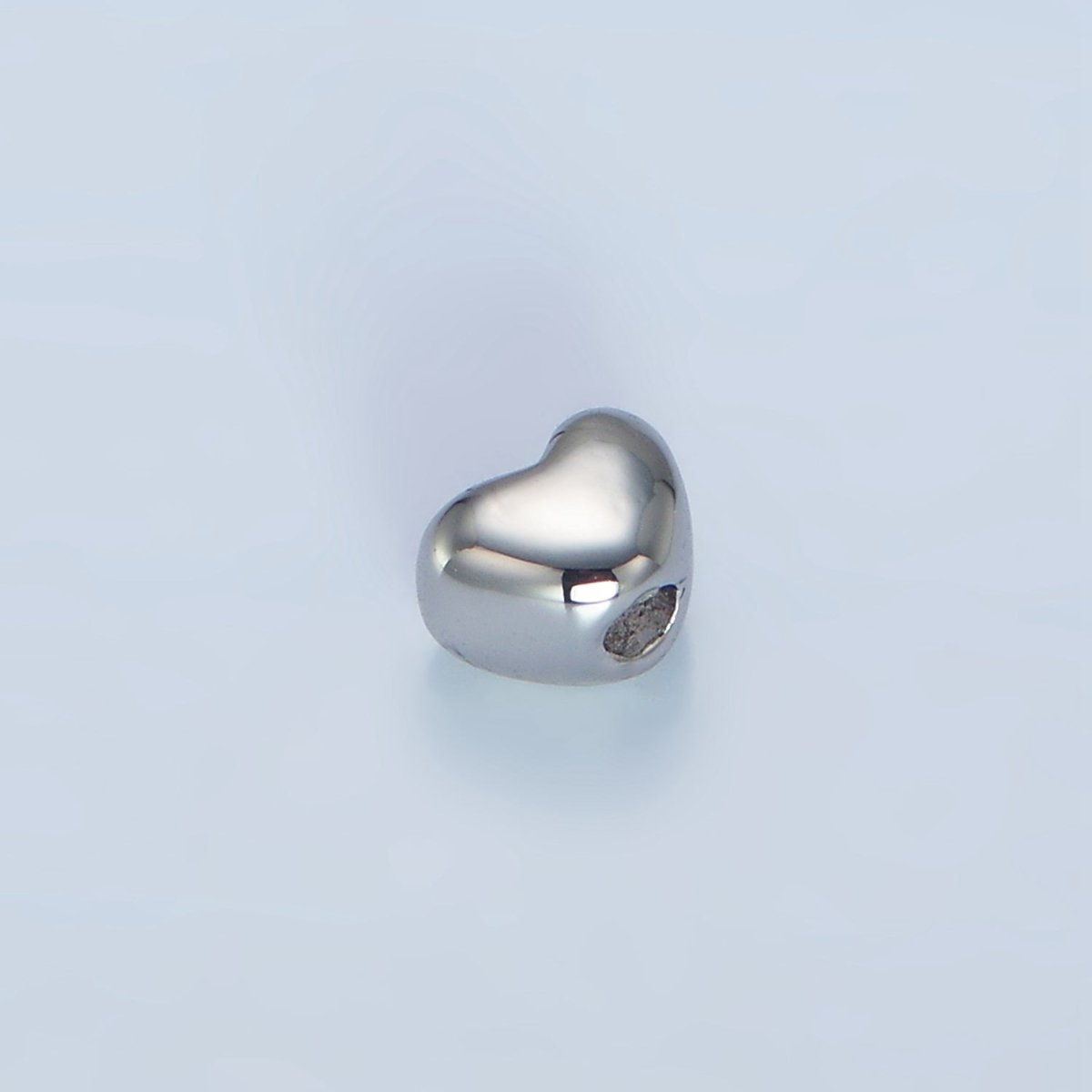 24K Gold Filled 5mm Chubby Heart Minimalist Bead in Gold & Silver | B063