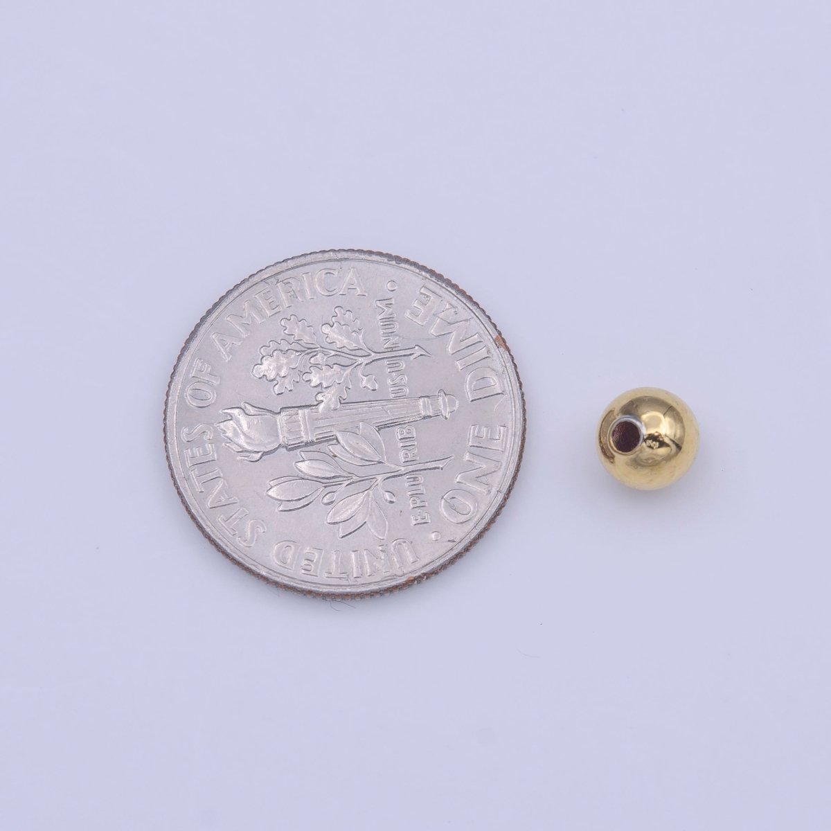 24K Gold Filled 5mm Round Minimalist Bead Crimp Jewelry Making Supply | Z-407 - DLUXCA