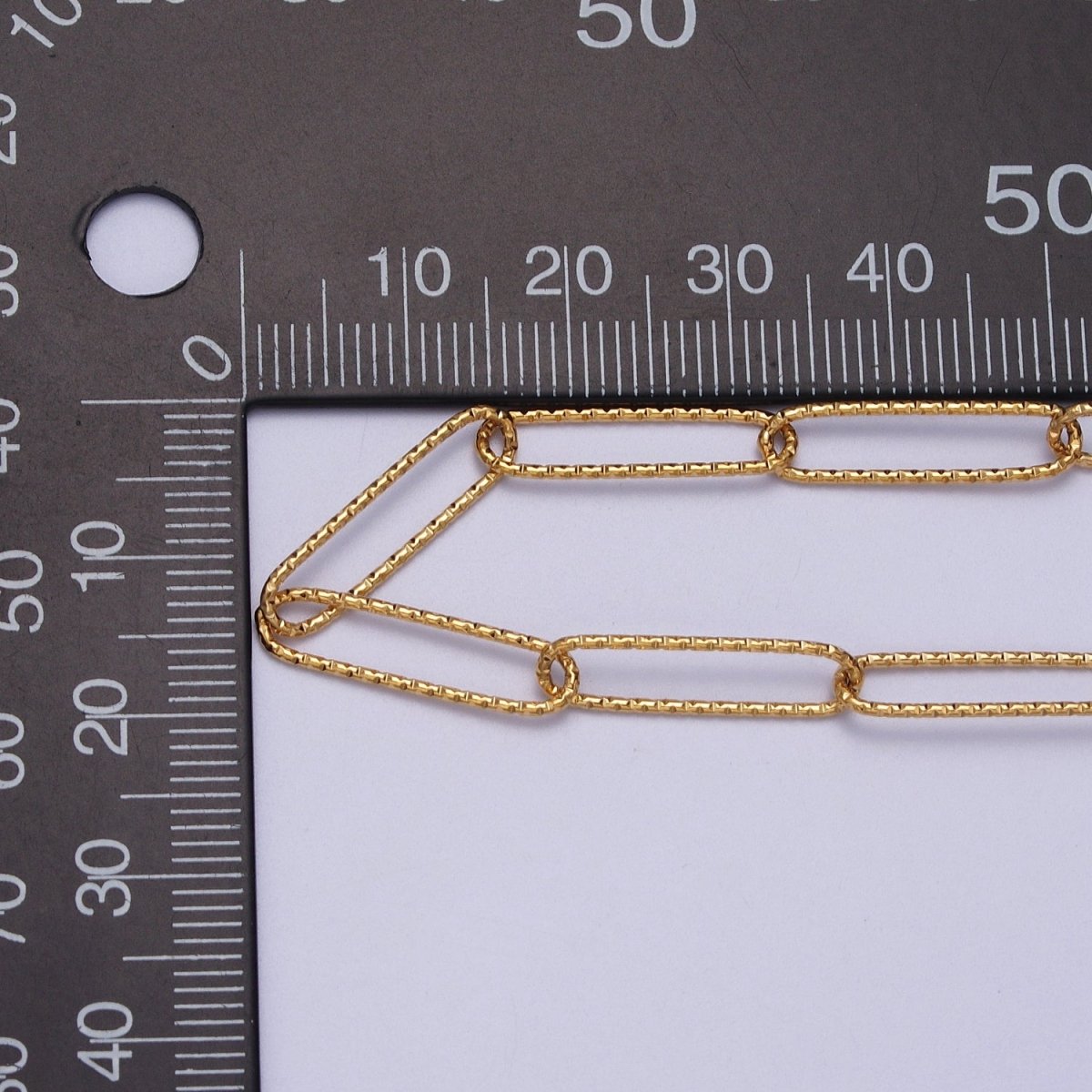 24K Gold Filled 5mm Textured Paperclip Gold, Silver Unfinished Chain | ROLL-927 ROLL-928 Clearance Pricing