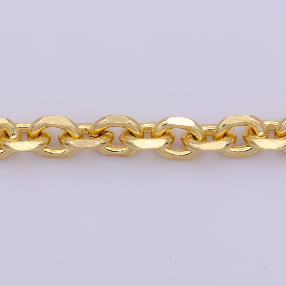 24K Gold Filled 5mm Unique Edged Rolo 18 Inch Layering Statement Chain Necklace | WA-295 Clearance Pricing