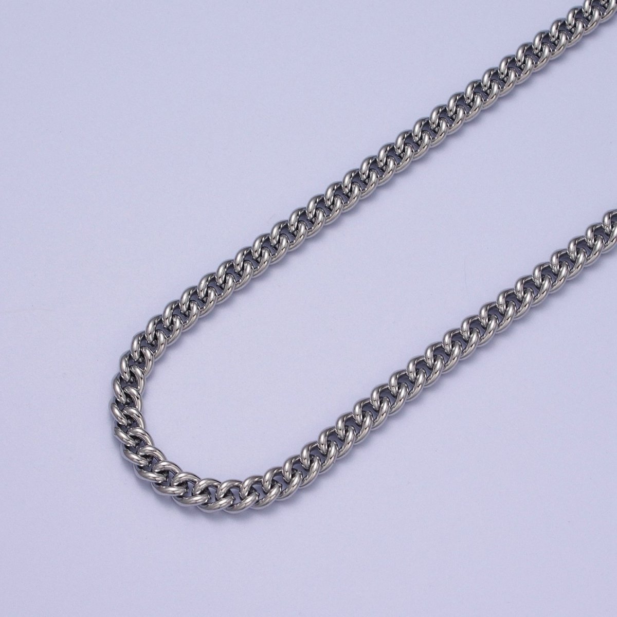24K Gold Filled 5mm Width Curb Gold, Silver Unfinished Chain | ROLL-978, ROLL-979 Clearance Pricing