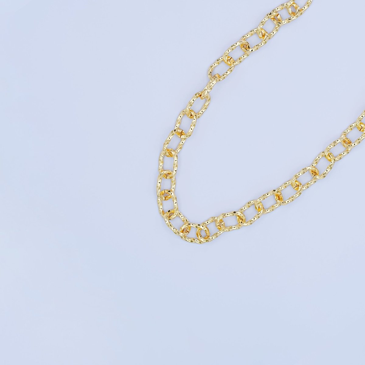 24K Gold Filled 6.5mm Twisted Paperclip Unfinished Chain by Yard | Roll - 1551 - DLUXCA