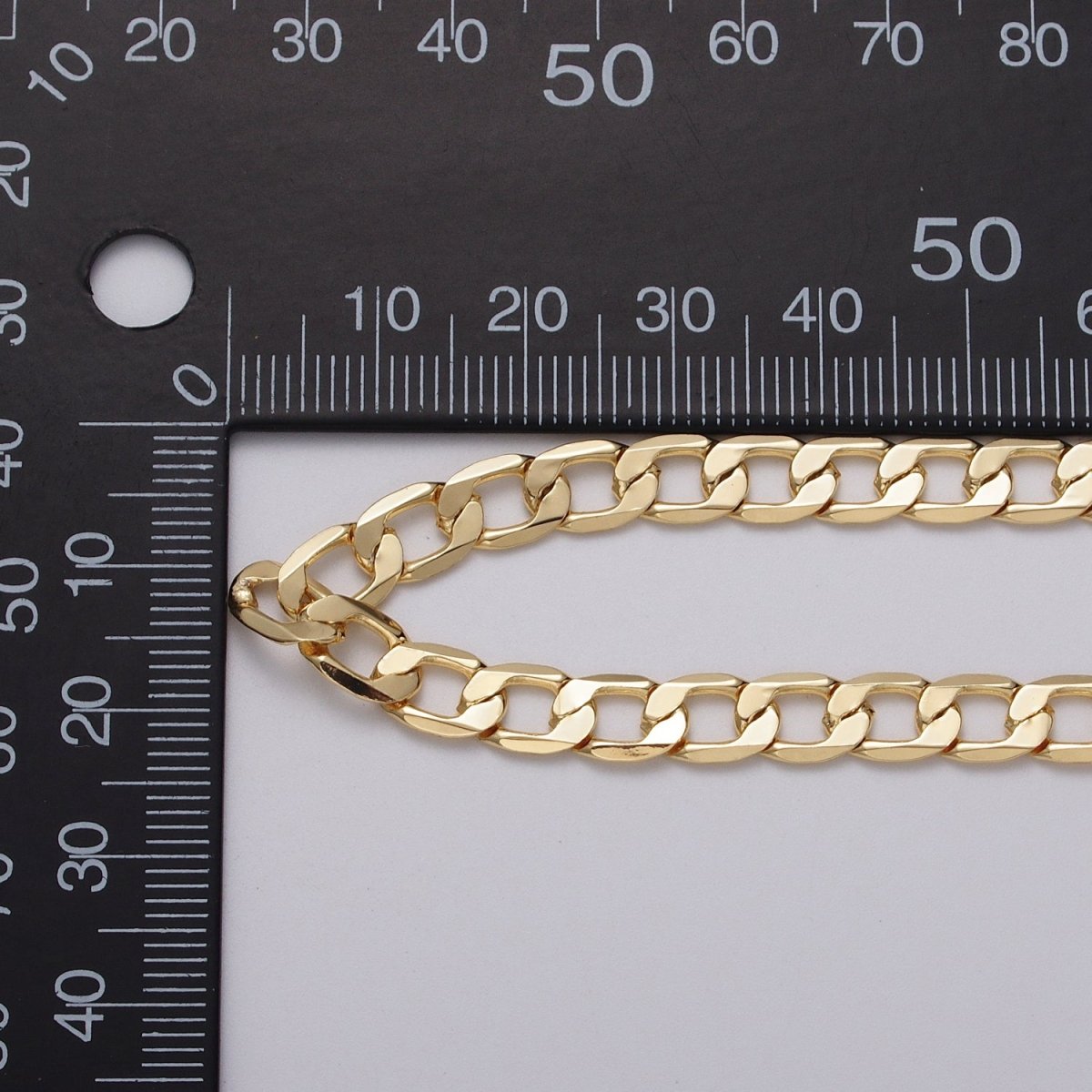 24k Gold Filled 6mm Flat Concave Curb Unfinished Chain by Yard in Gold & Silver | ROLL-1054, ROLL-1106 Clearance Pricing