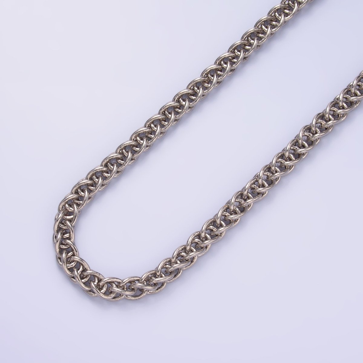 24K Gold Filled 6mm Foxtail Wheat Unfinished Chain by Yard in Gold & Silver | Roll-1544 Roll-1545