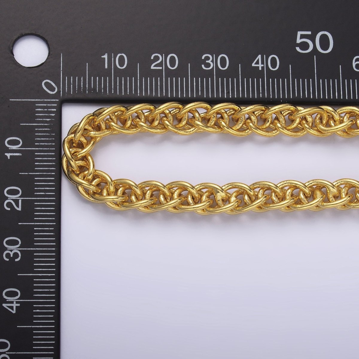 24K Gold Filled 6mm Foxtail Wheat Unfinished Chain by Yard in Gold & Silver | Roll-1544 Roll-1545