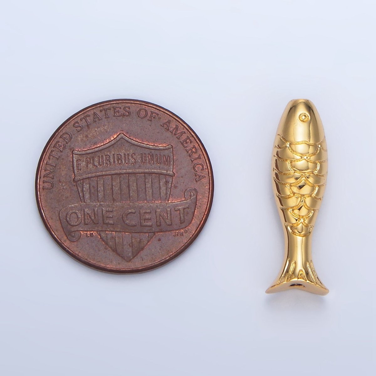 24K Gold Filled 6mm Minimalist Fish Sea Animal Bead | B515 - DLUXCA