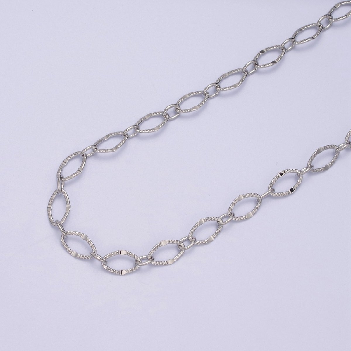 24K Gold Filled  6mm Width Textured Cable Chain, Silver Unique Cable Wholesale Bulk Chain For Jewelry Making | ROLL-596, ROLL-597 Clearance Pricing