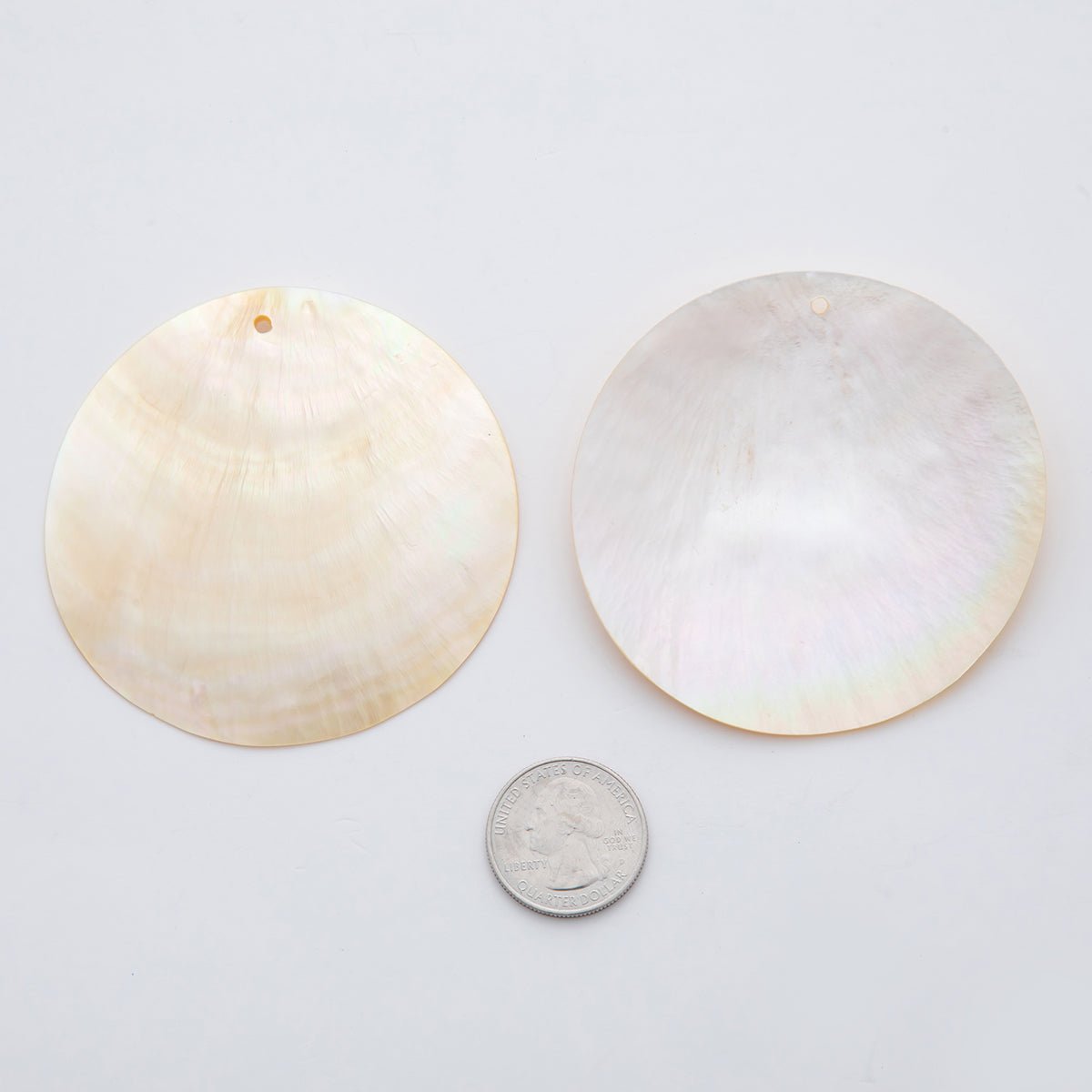 24K Gold Filled 70mm Mother of Pearl Round Finding | Z1164 - DLUXCA