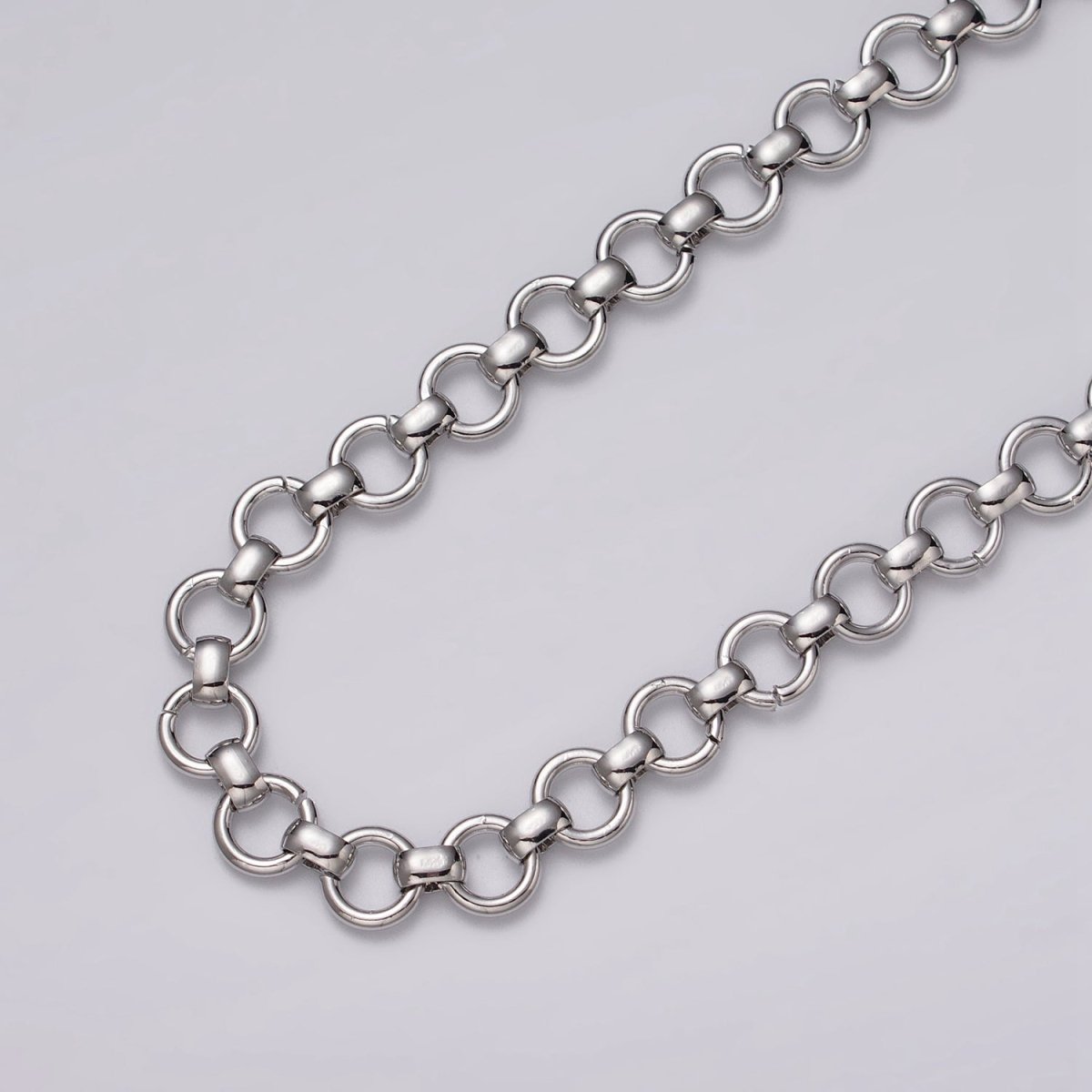 24k Gold Filled 7.5mm Round Rolo Unfinished Chain by Yard in Gold & Silver | ROLL-1147 ROLL-1148 Clearance Pricing