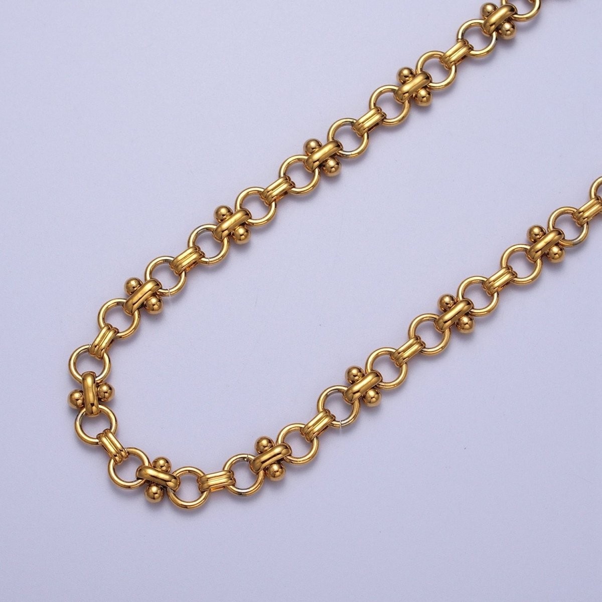 24K Gold Filled 7mm Double Rolo Designed Statement Unfinished Chain in Gold & Silver | ROLL-893 ROLL-894 Clearance Pricing