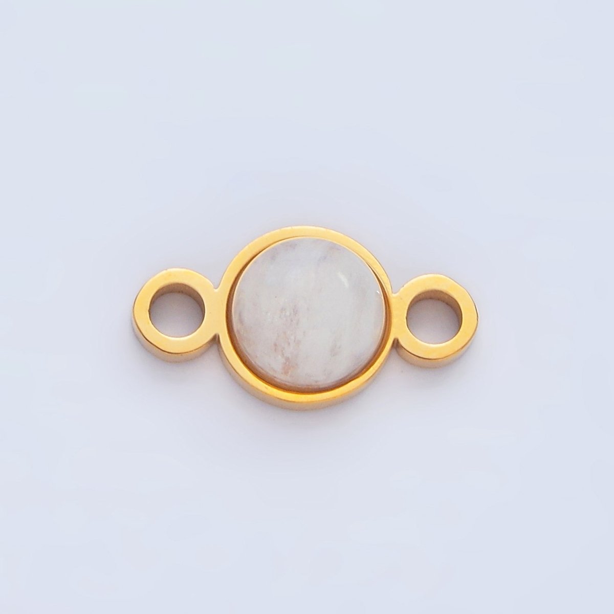 24K Gold Filled 7mm Natural Gemstone Minimalist Connector | F569 F586 F587