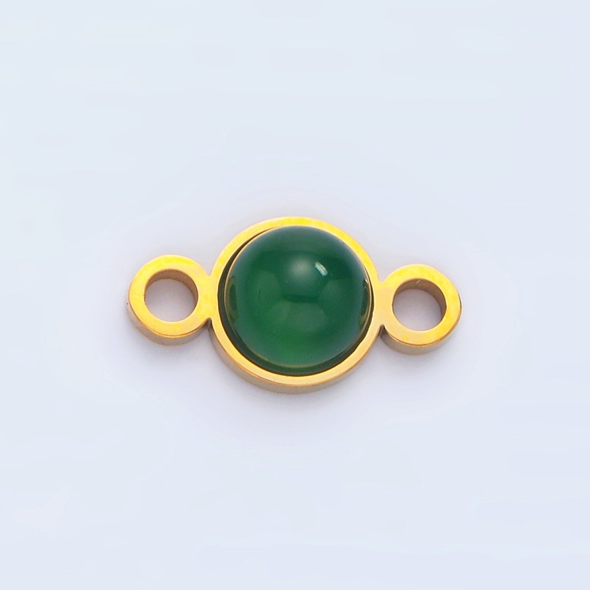 24K Gold Filled 7mm Natural Gemstone Minimalist Connector | F569 F586 F587