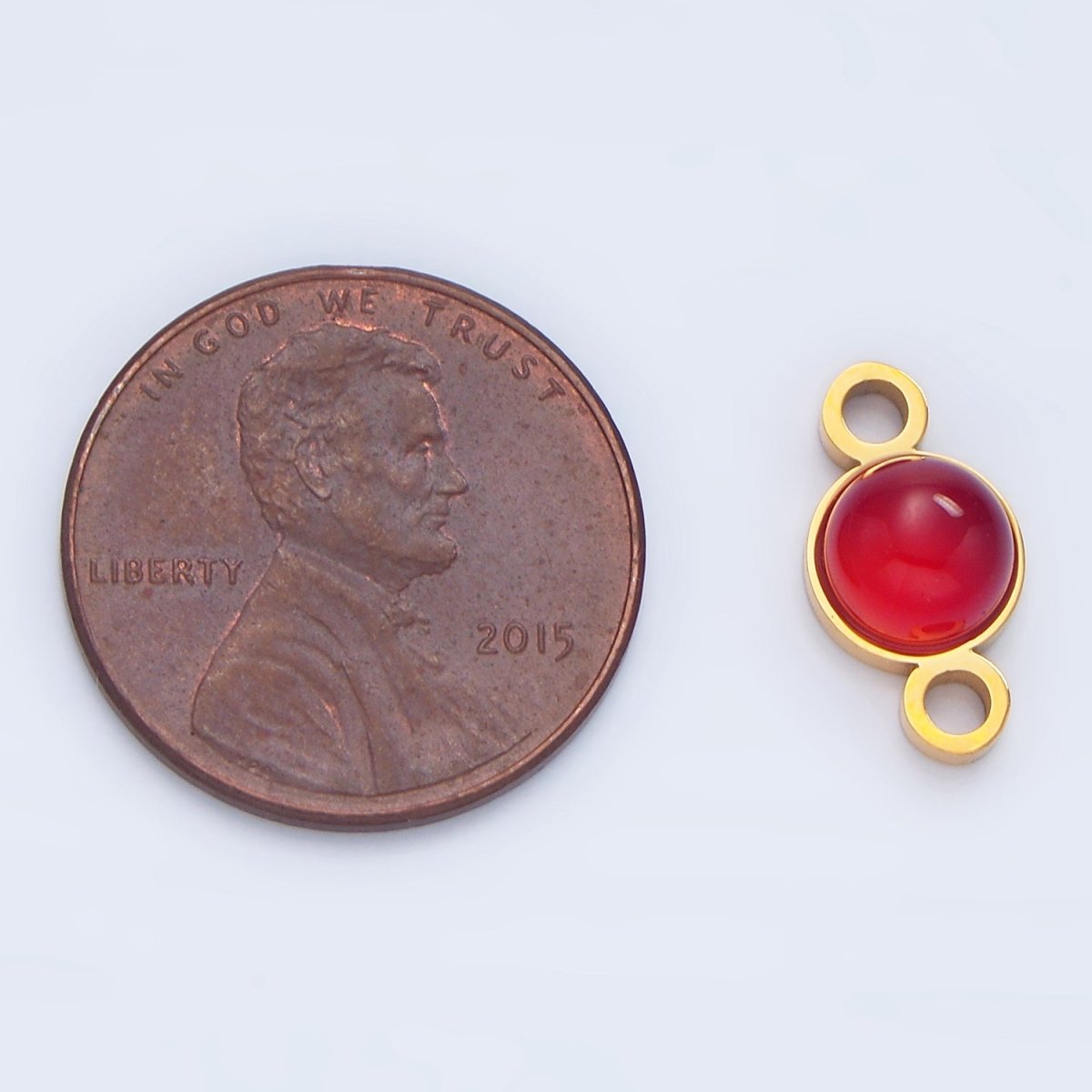 24K Gold Filled 7mm Natural Gemstone Minimalist Connector | F569 F586 F587