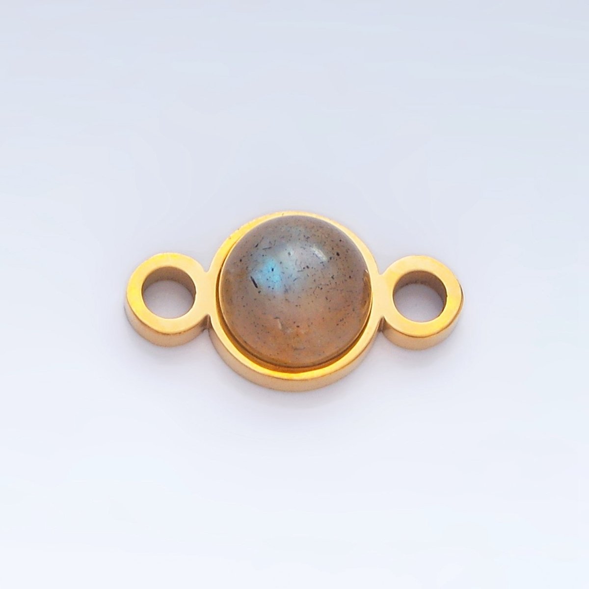24K Gold Filled 7mm Natural Gemstone Minimalist Connector | F569 F586 F587