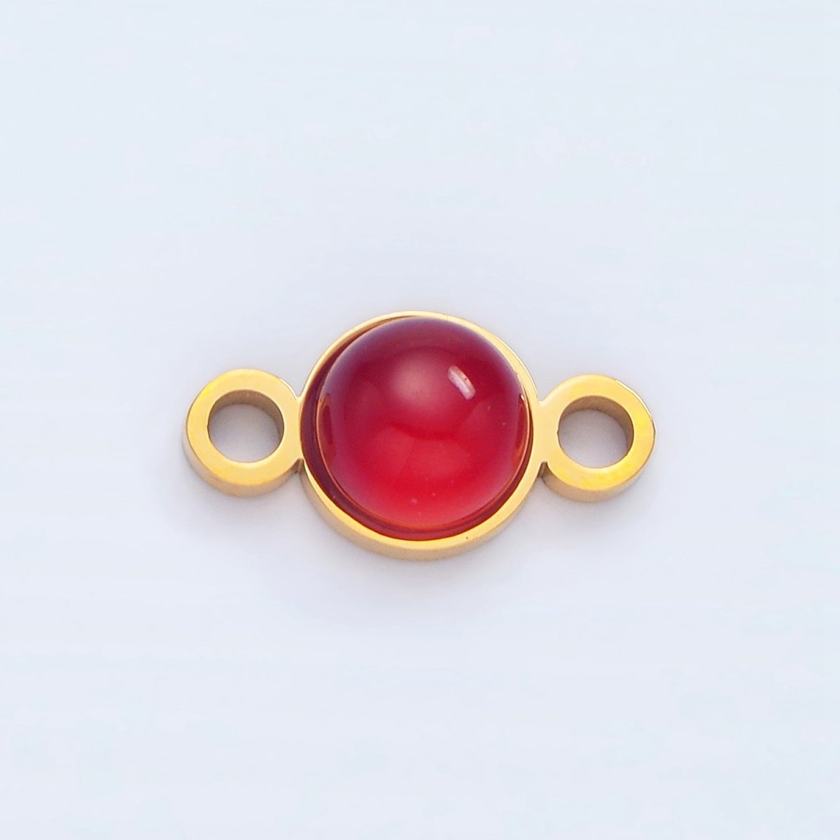 24K Gold Filled 7mm Natural Gemstone Minimalist Connector | F569 F586 F587