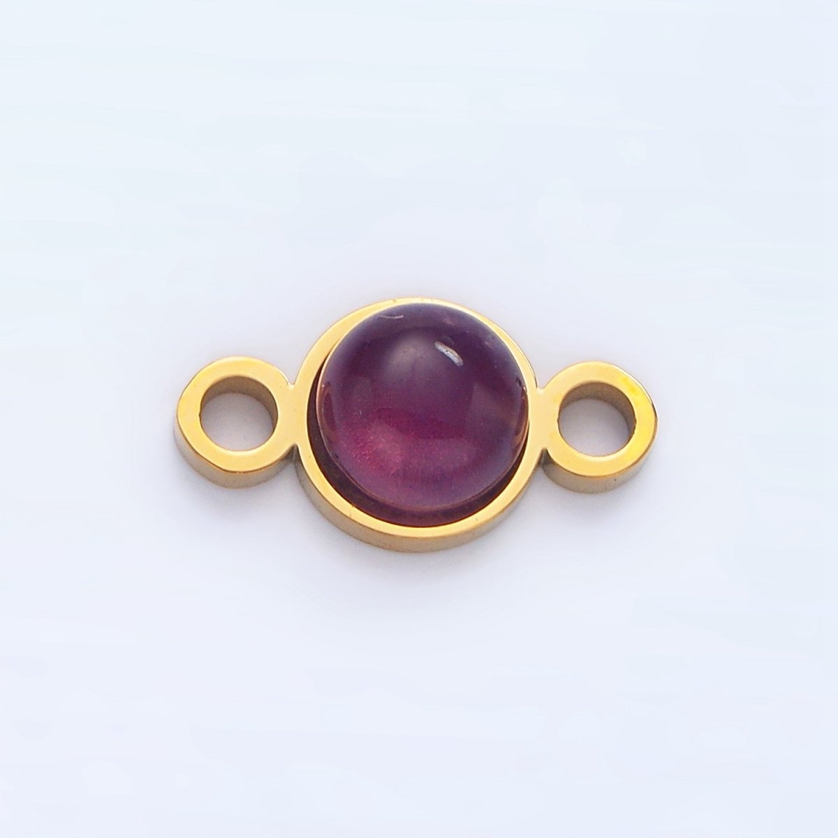 24K Gold Filled 7mm Natural Gemstone Minimalist Connector | F569 F586 F587