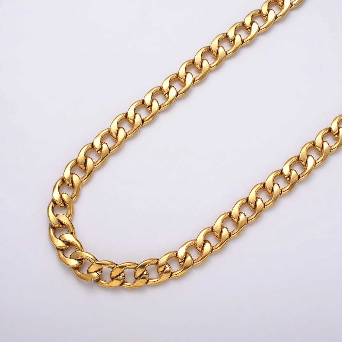 24k Gold Filled 8.3mm Miami Cuban Curb Chain Cable Link Unfinished Yard Chain in Gold & Silver | ROLL-1289 ROLL-1290