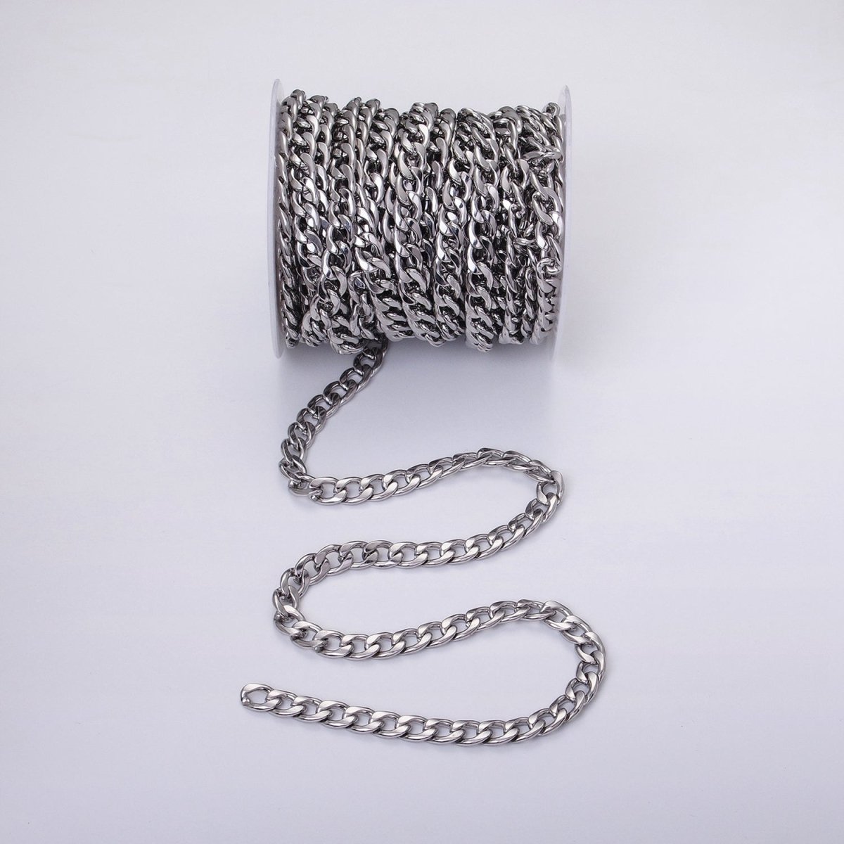 24k Gold Filled 8.3mm Miami Cuban Curb Chain Cable Link Unfinished Yard Chain in Gold & Silver | ROLL-1289 ROLL-1290