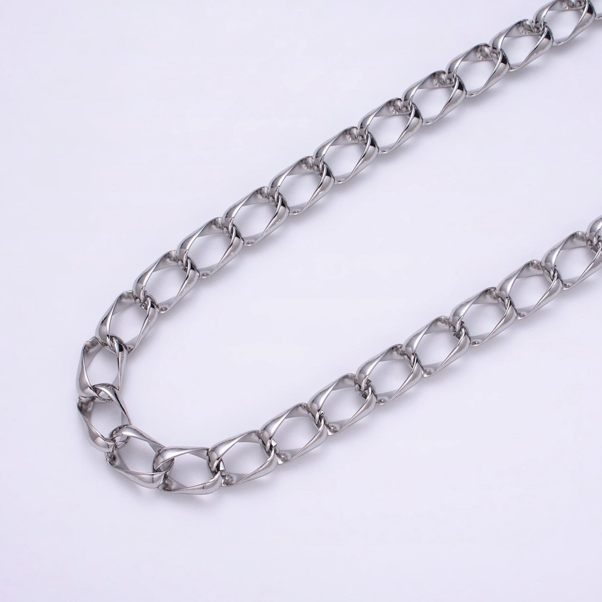 24k Gold Filled 8.8mm Unique Cable Chain Link Unfinished Yard Chain in Gold & Silver | ROLL-1303 ROLL-1304 Clearance Pricing