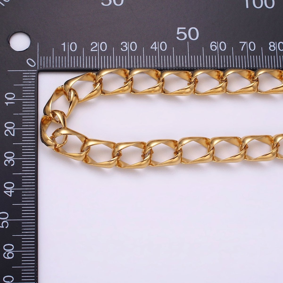 24k Gold Filled 8.8mm Unique Cable Chain Link Unfinished Yard Chain in Gold & Silver | ROLL-1303 ROLL-1304 Clearance Pricing
